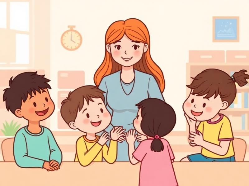 Lærer hjælper børn