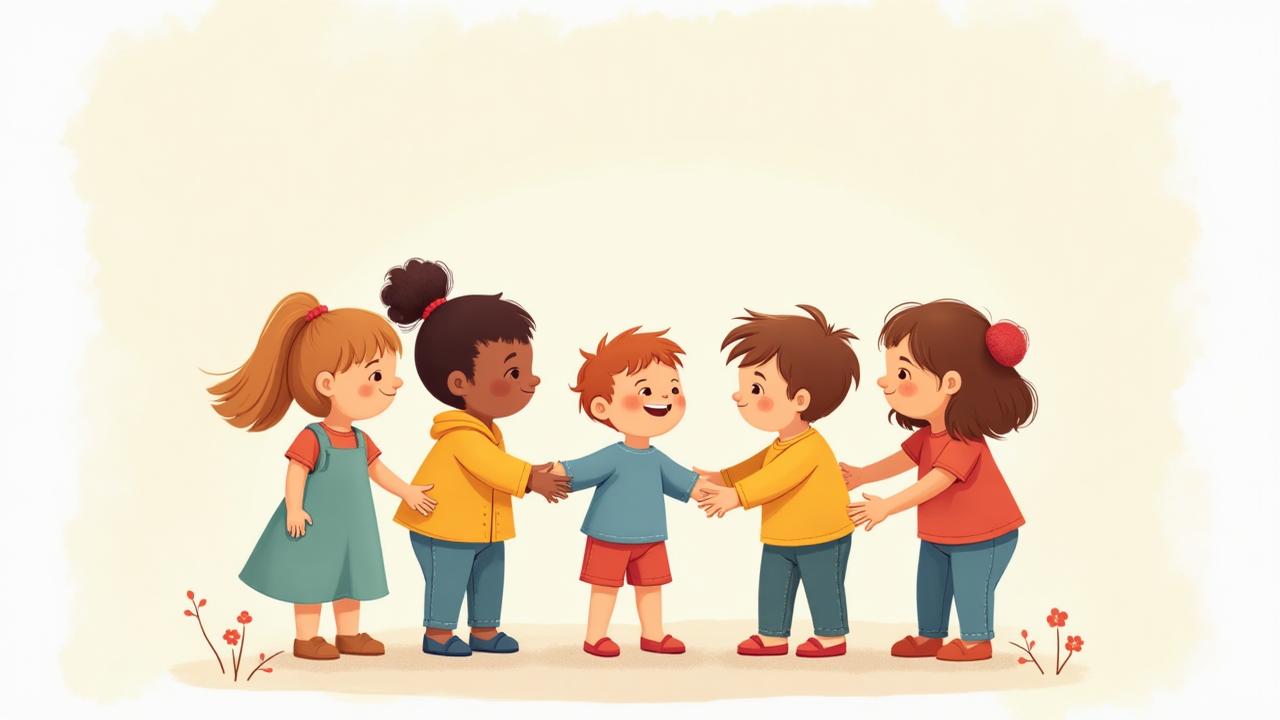 Børn der holder sammen